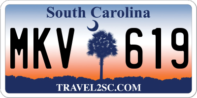 SC license plate MKV619