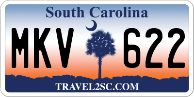 SC license plate MKV622