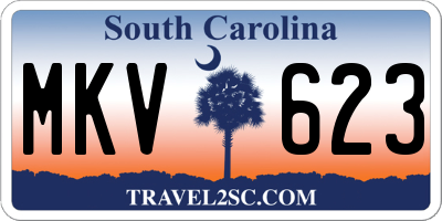 SC license plate MKV623