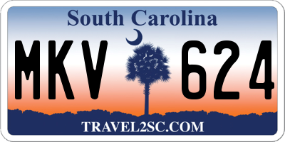 SC license plate MKV624