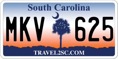 SC license plate MKV625