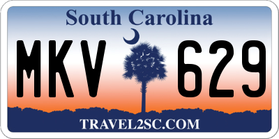 SC license plate MKV629