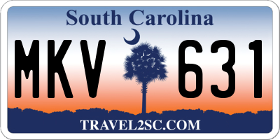 SC license plate MKV631