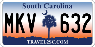 SC license plate MKV632