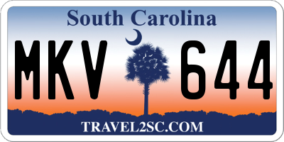 SC license plate MKV644