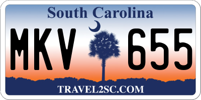 SC license plate MKV655
