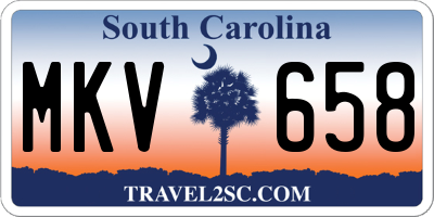 SC license plate MKV658