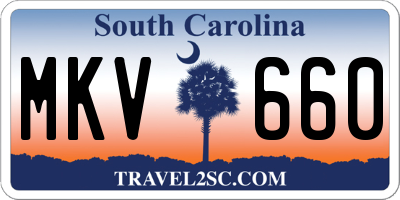 SC license plate MKV660