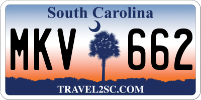 SC license plate MKV662