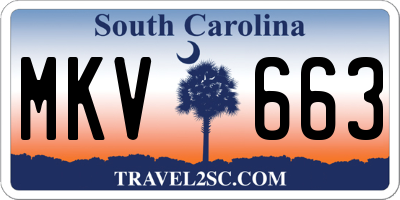 SC license plate MKV663