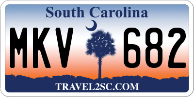SC license plate MKV682