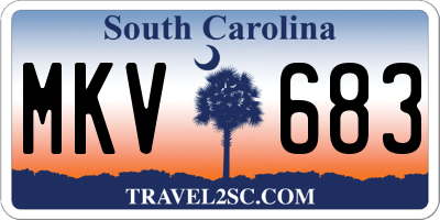 SC license plate MKV683