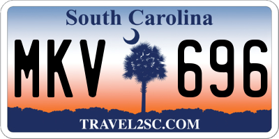 SC license plate MKV696