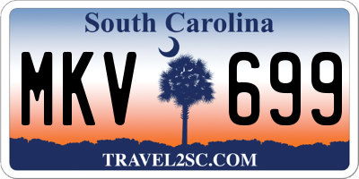SC license plate MKV699
