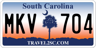 SC license plate MKV704