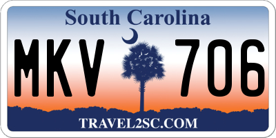 SC license plate MKV706
