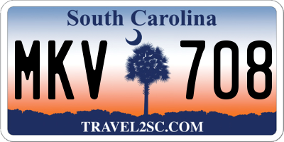 SC license plate MKV708