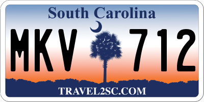 SC license plate MKV712