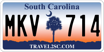 SC license plate MKV714