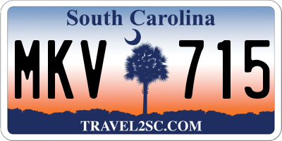SC license plate MKV715