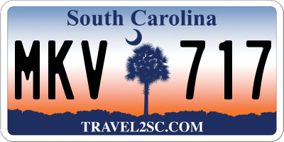 SC license plate MKV717