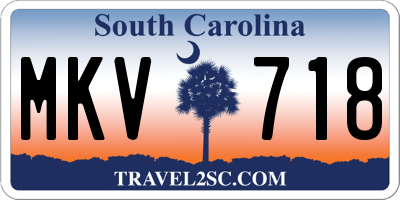 SC license plate MKV718