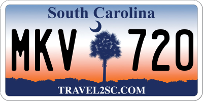 SC license plate MKV720