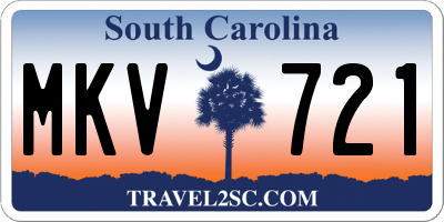 SC license plate MKV721