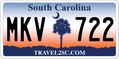 SC license plate MKV722