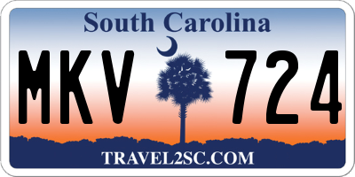 SC license plate MKV724