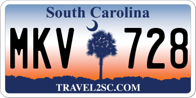 SC license plate MKV728