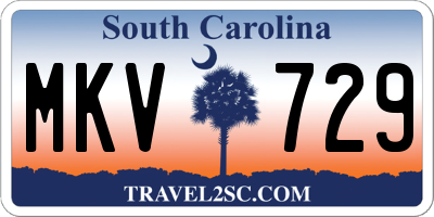 SC license plate MKV729
