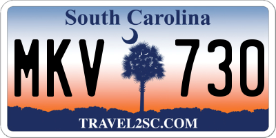 SC license plate MKV730