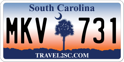 SC license plate MKV731