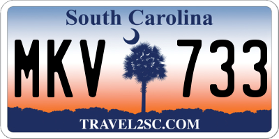 SC license plate MKV733