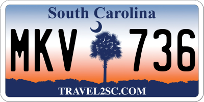 SC license plate MKV736