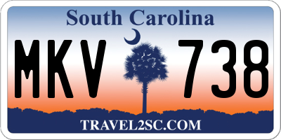 SC license plate MKV738