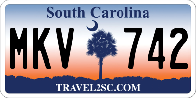 SC license plate MKV742