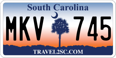 SC license plate MKV745