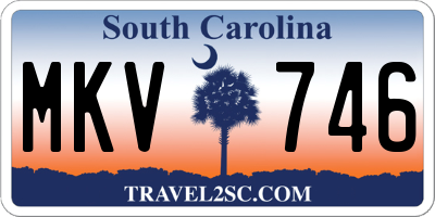 SC license plate MKV746