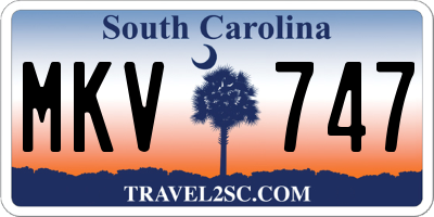 SC license plate MKV747