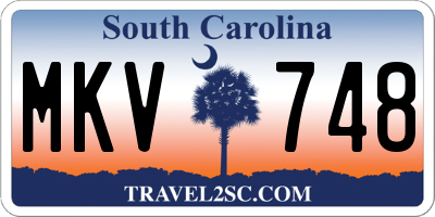 SC license plate MKV748