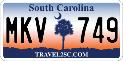 SC license plate MKV749