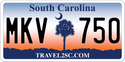 SC license plate MKV750