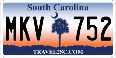 SC license plate MKV752