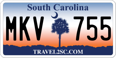 SC license plate MKV755