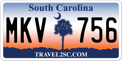 SC license plate MKV756