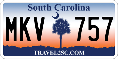 SC license plate MKV757