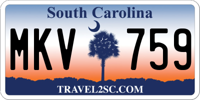 SC license plate MKV759
