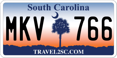 SC license plate MKV766